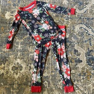 Little Sleepies Poinsettia Floral Two-Piece Pajama Set 18-24 Months Holiday